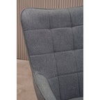 Grey Fabric Armchair with Square Tufted Backrest
