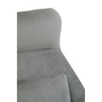 Grey Velvet Armchair with Gold Metal Legs