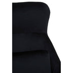 Black Velvet Armchair with Gold Metal Legs