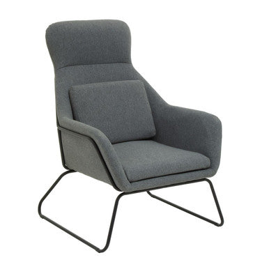 Grey Fabric Chair with Black Metal Legs