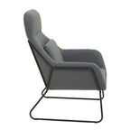 Grey Fabric Chair with Black Metal Legs