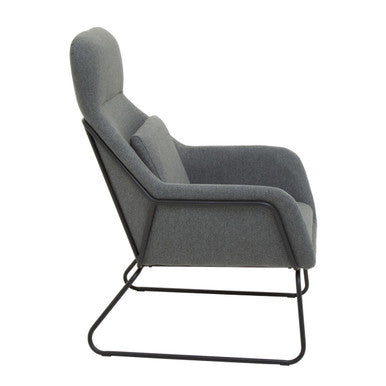 Grey Fabric Chair with Black Metal Legs