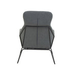 Grey Fabric Chair with Black Metal Legs