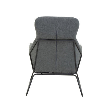 Grey Fabric Chair with Black Metal Legs