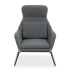 Grey Fabric Chair with Black Metal Legs