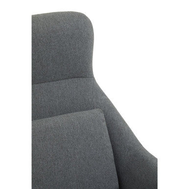 Grey Fabric Chair with Black Metal Legs