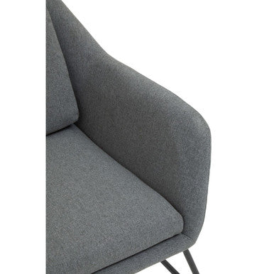Grey Fabric Chair with Black Metal Legs