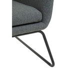 Grey Fabric Chair with Black Metal Legs