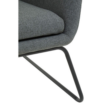 Grey Fabric Chair with Black Metal Legs