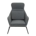 Grey Fabric Chair with Black Metal Legs