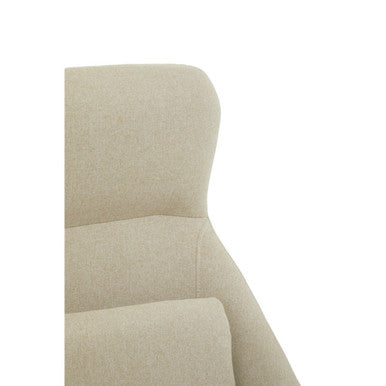 Natural Fabric Chair with Black Metal Frame