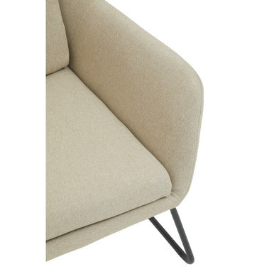 Natural Fabric Chair with Black Metal Frame