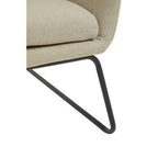 Natural Fabric Chair with Black Metal Frame