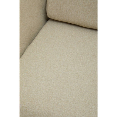 Natural Fabric Chair with Black Metal Frame