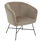 Mink Velvet Accent Chair with Wood Frame