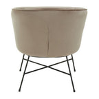 Mink Velvet Accent Chair with Wood Frame
