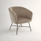 Mink Velvet Accent Chair with Wood Frame