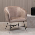Mink Velvet Accent Chair with Wood Frame