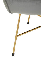 Grey Velvet Accent Chair with Gold Finish Legs