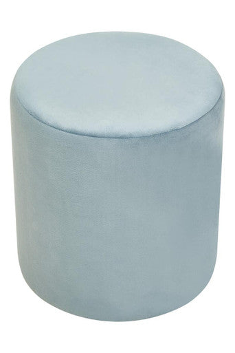 Blue Velvet Pouffe with Footrest