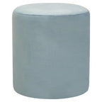 Blue Velvet Pouffe with Footrest