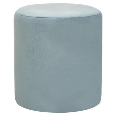 Blue Velvet Pouffe with Footrest