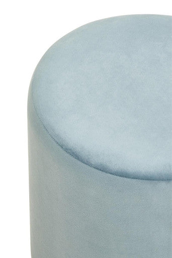 Blue Velvet Pouffe with Footrest