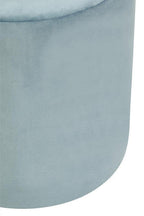 Blue Velvet Pouffe with Footrest