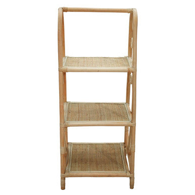 Three Tier Rattan Square Shelf Unit
