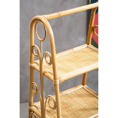 Three Tier Rattan Square Shelf Unit