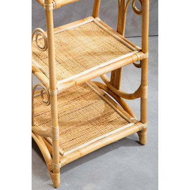 Three Tier Rattan Square Shelf Unit