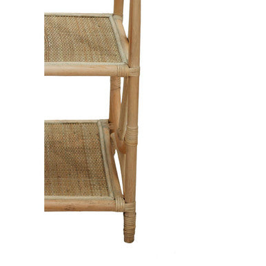 Three Tier Rattan Square Shelf Unit