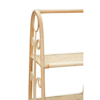 Three Tier Rattan Square Shelf Unit