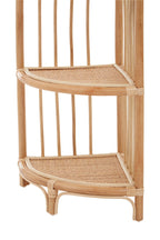 Three Tier Natural Rattan Corner Shelf Unit