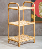 3 Tier Natural Rattan Shelf Unit