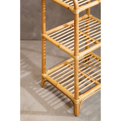 3 Tier Natural Rattan Shelf Unit