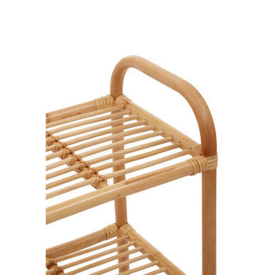 3 Tier Natural Rattan Shelf Unit