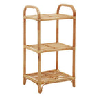 3 Tier Natural Rattan Shelf Unit