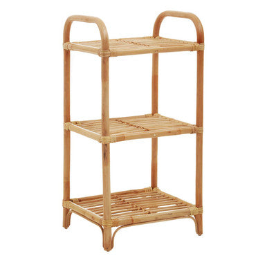 3 Tier Natural Rattan Shelf Unit