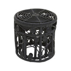 Black Natural Rattan Set of 2 Tables