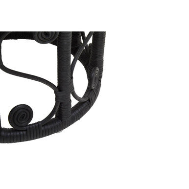 Black Natural Rattan Set of 2 Tables
