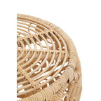 Large Natural Rattan Round Side Table