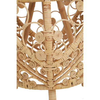 Large Natural Rattan Round Side Table