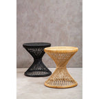 Natural Rattan Side Table with Twisted Design