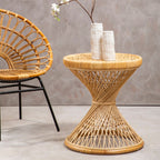 Natural Rattan Side Table with Twisted Design