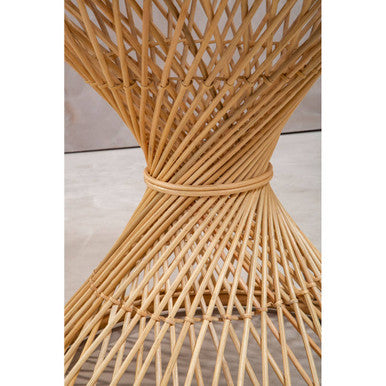 Natural Rattan Side Table with Twisted Design