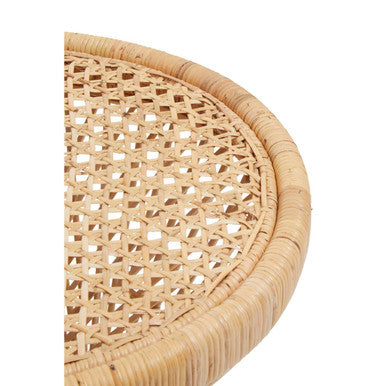 Natural Rattan Side Table with Twisted Design