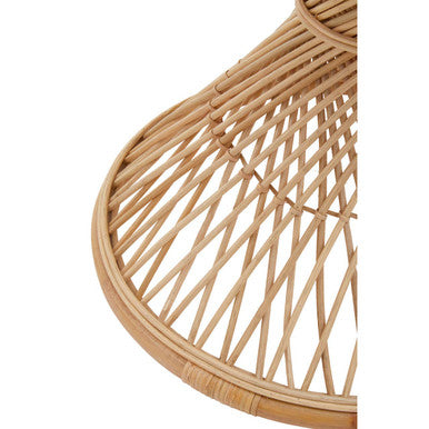 Natural Rattan Side Table with Twisted Design