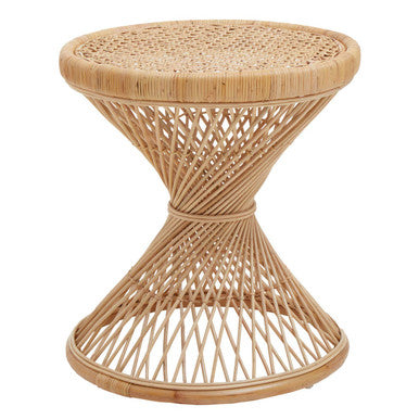 Natural Rattan Side Table with Twisted Design