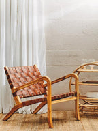 Three Tier Natural Rattan Round Shelf Unit